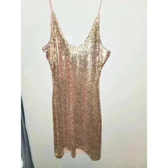 Fashion Nova Champagne Holiday Sequin Dress - Picture 6 of 6